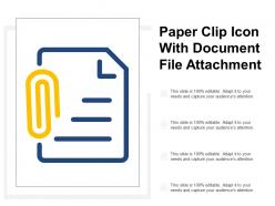 Paper Clip Icon With Document File Attachment