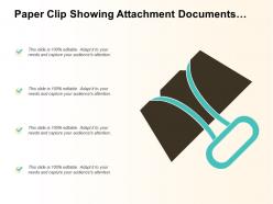 Paper clip showing attachment documents files
