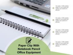 Paper clip with notebook pencil office equipment