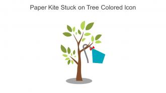 Paper Kite Stuck On Tree Colored Icon In Powerpoint Pptx Png And Editable Eps Format