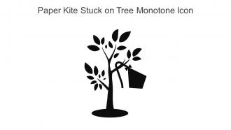 Paper Kite Stuck On Tree Monotone Icon In Powerpoint Pptx Png And Editable Eps Format