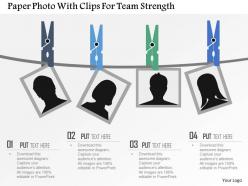 Paper photo with clips for team strength flat powerpoint design