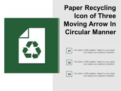 Paper recycling icon of three moving arrow in circular manner