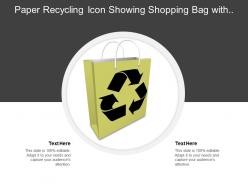 Paper recycling icon showing shopping bag with recycle icon