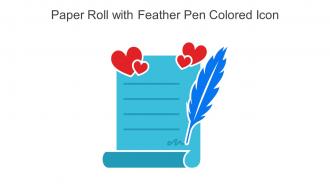 Paper Roll With Feather Pen Colored Icon In Powerpoint Pptx Png And Editable Eps Format