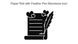 Paper Roll With Feather Pen Monotone Icon In Powerpoint Pptx Png And Editable Eps Format