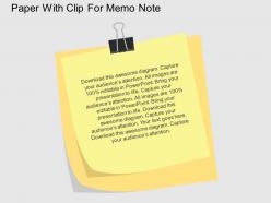 Paper with clip for memo note flat powerpoint design