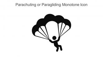 Parachuting Or Paragliding Monotone Icon In Powerpoint Pptx Png And Editable Eps Format