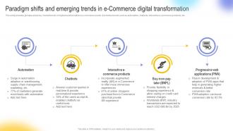 Paradigm Shifts And Emerging Trends In E Commerce Digital Transformation In E Commerce DT SS