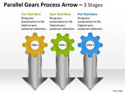Parallel gears process arrow 3 stages