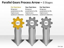Parallel gears process arrow 3 stages