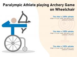 Paralympic athlete playing archery game on wheelchair