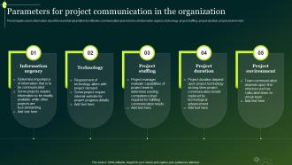 Parameters For Project Communication In The Organization Crisis Communication