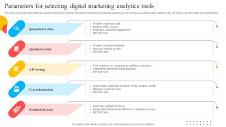 Parameters For Selecting Digital Marketing Analytics Tools