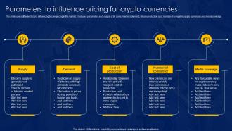 Parameters To Influence Pricing For Crypto Currencies