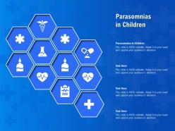 Parasomnias in children ppt powerpoint presentation model slides