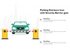 Parking entrance icon with security barrier gate