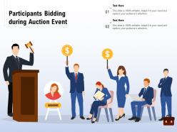 Participants bidding during auction event