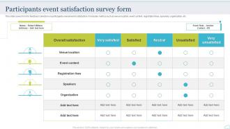 Participants Event Satisfaction Survey Form