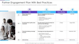 Partner Engagement Plan With Best Practices