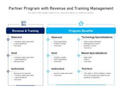 Partner program with revenue and training management