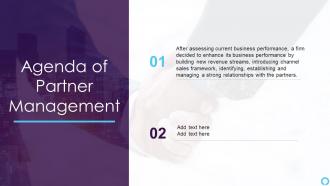 Partner relationship management agenda of partner management