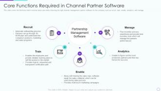 Partner relationship management prm core functions required in channel partner software