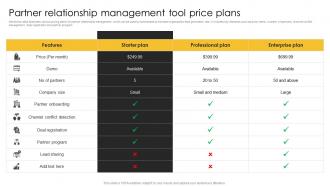 Partner Relationship Management Tool Price Plans Strategic Plan For Corporate Relationship Management