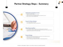 Partner strategy steps summary cost benefit m360 ppt powerpoint presentation file slides
