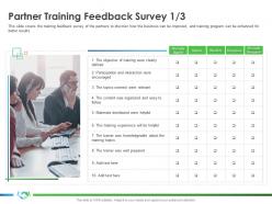 Partner training feedback survey participation implementing enablement company better sales ppt images