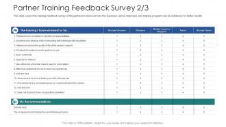 Partner training feedback survey quality vendor channel partner training