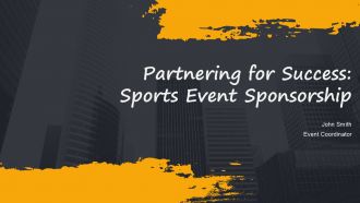 Partnering For Success Sports Event Sponsorship PPT Summary AT