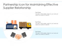Partnership icon for maintaining effective supplier relationship