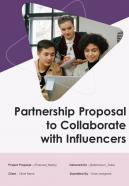 Partnership Proposal To Collaborate With Influencers Report Sample Example Document