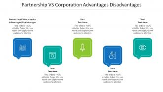 Partnership Vs Corporation Advantages Disadvantages Ppt Powerpoint Presentation Infographics Cpb