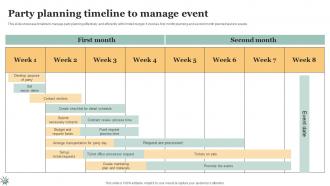 Party Planning Timeline To Manage Event