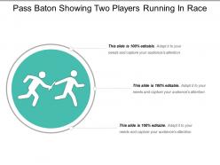 Pass baton showing two players running in race