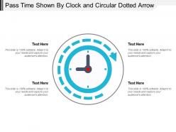Pass time shown by clock and circular dotted arrow