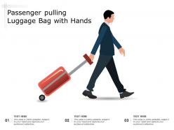 Passenger pulling luggage bag with hands