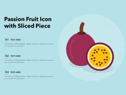 Passion fruit icon with sliced piece