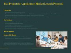 Past projects for application market launch proposal ppt powerpoint graphics template