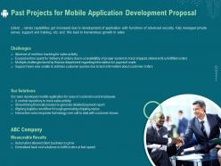 Past projects for mobile application development proposal ppt template