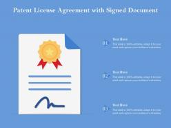 Patent license agreement with signed document