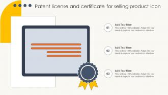 Patent License And Certificate For Selling Product Icon
