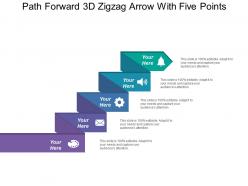 Path forward 3d zigzag arrow with five points