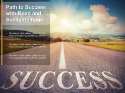 Path to success with road and sunlight image