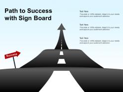 Path to success with sign board