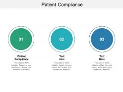 Patient compliance ppt powerpoint presentation layouts icons cpb