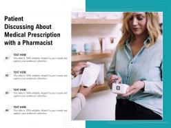 Patient discussing about medical prescription with a pharmacist