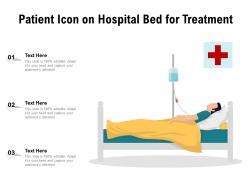 Patient icon on hospital bed for treatment